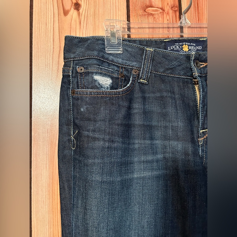 Lucky Brand Jeans Women 10/30 Blue Distressed Lola Boot Cut Western Stretch Deni - Picture 14 of 16